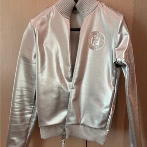 Fendi Metallic Jacket with Artistic Patch
